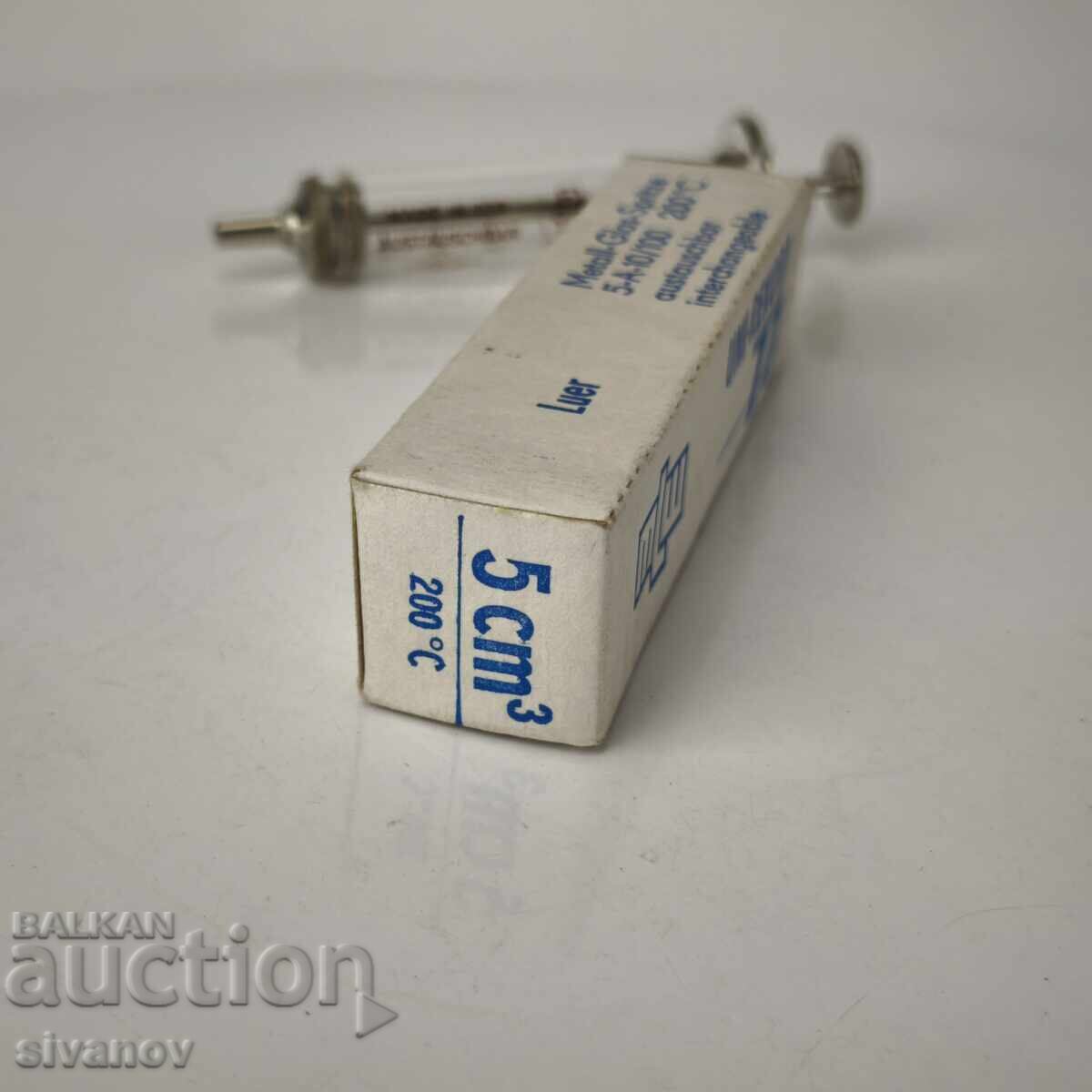 Livrarea Seringă veche de sticlă 5cc MLW Injecta Steinach #6087