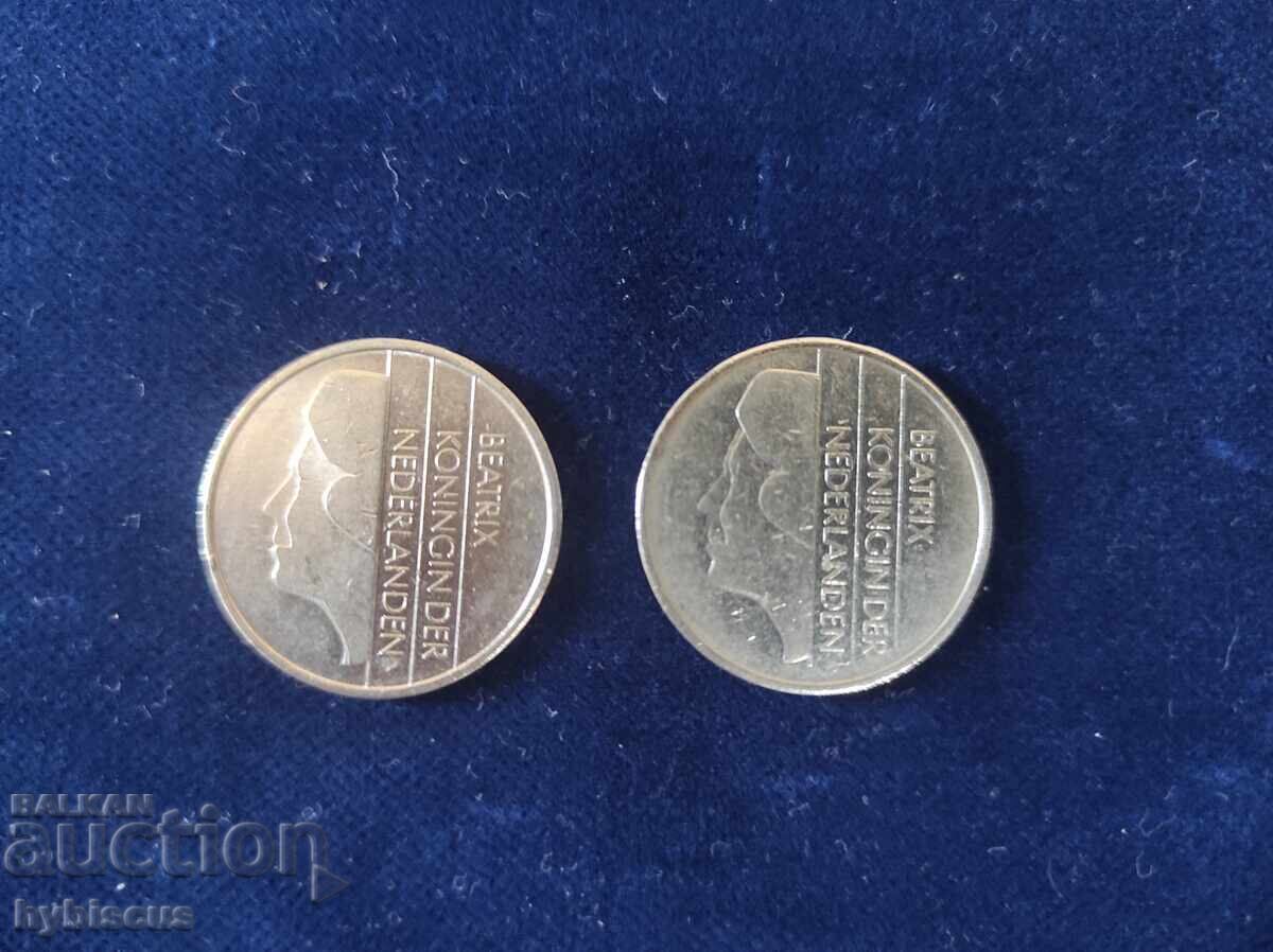 2x 1 Dutch Guilder 1986-1997 with price 1.00 BGN | € 0.51