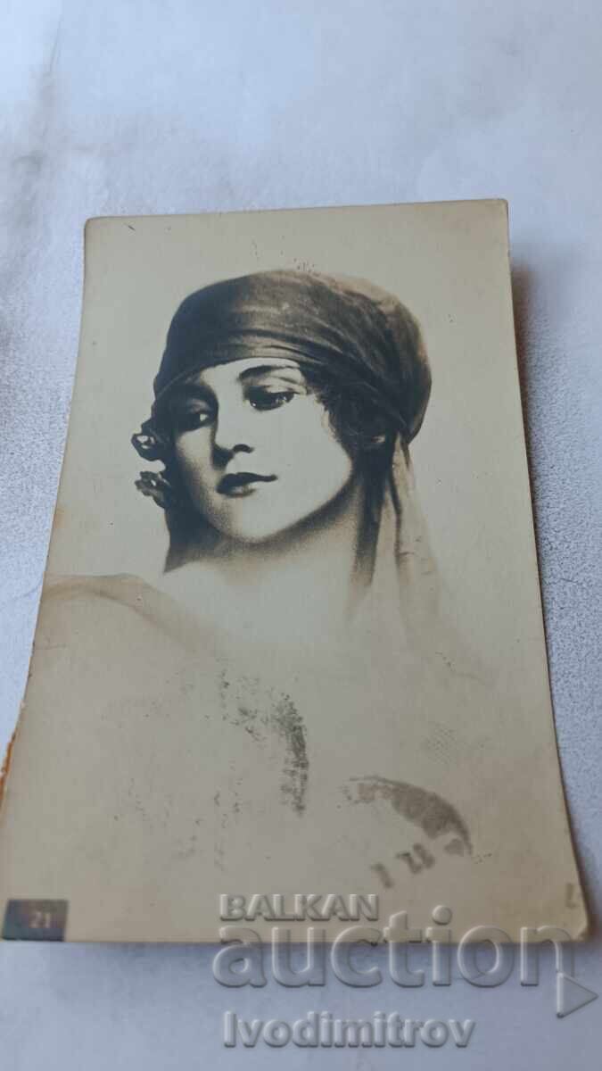 Carte poștală Tînără fată 1927