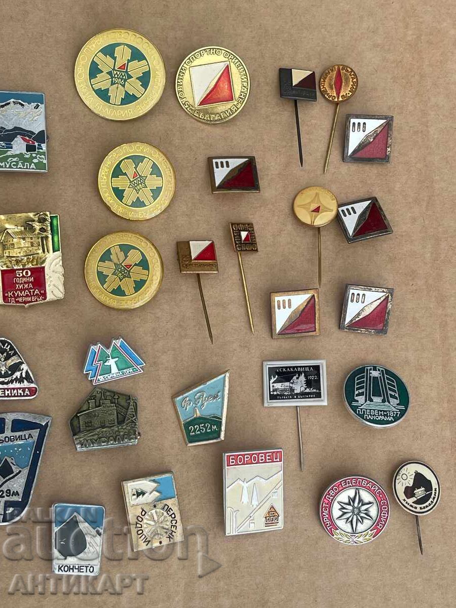 Auction Lot of 37 badges/pins: tourism, orienteering, huts, shelters Auction Lot of 37 badges/pins: tourism, orienteering, huts, shelters