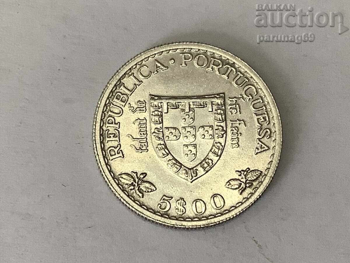 Portugal 5 Escudos 1960 - Silver 0.650