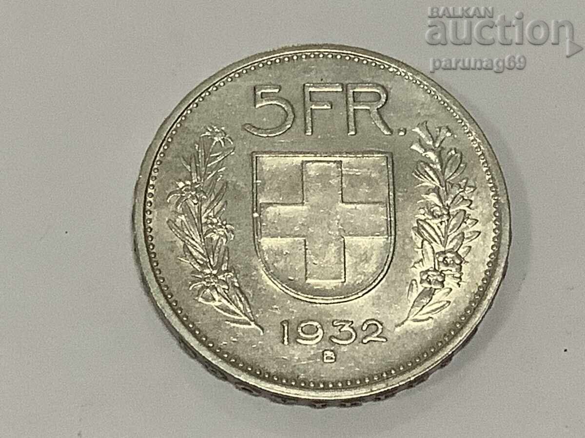 Auction Switzerland 5 Francs 1932 - Silver 0.835 Auction Switzerland 5 Francs 1932 - Silver 0.835