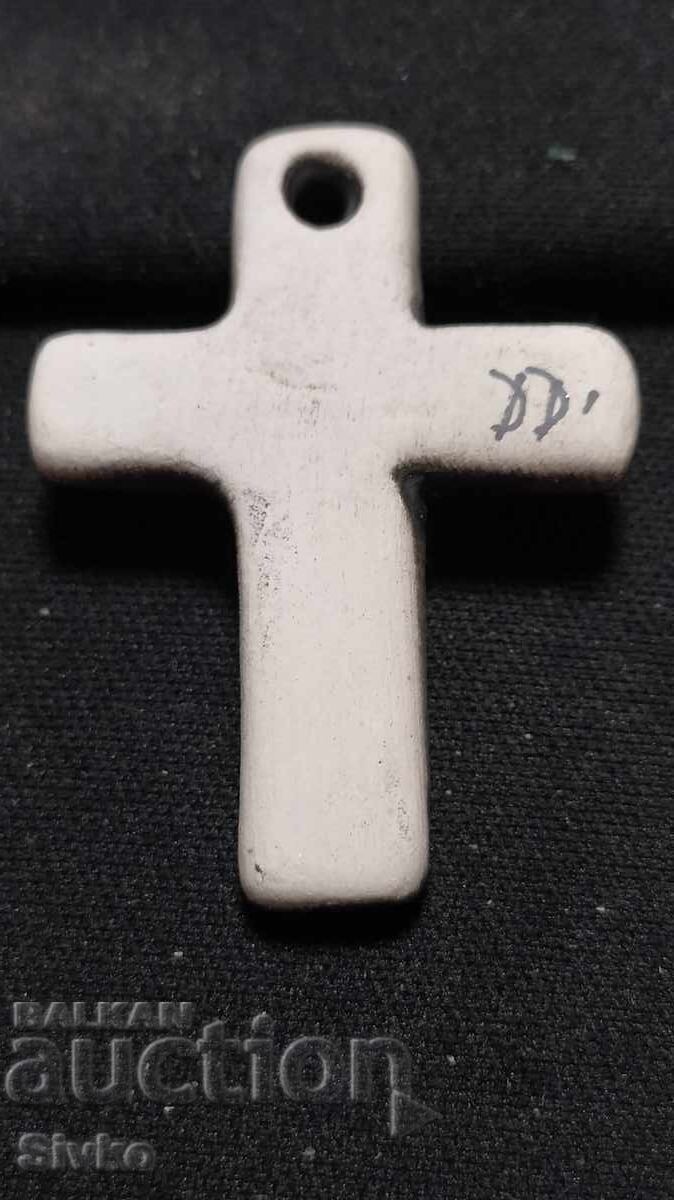 Pendant cross, modeled and painted ceramic, handmade with price 0.99 BGN | € 0.51