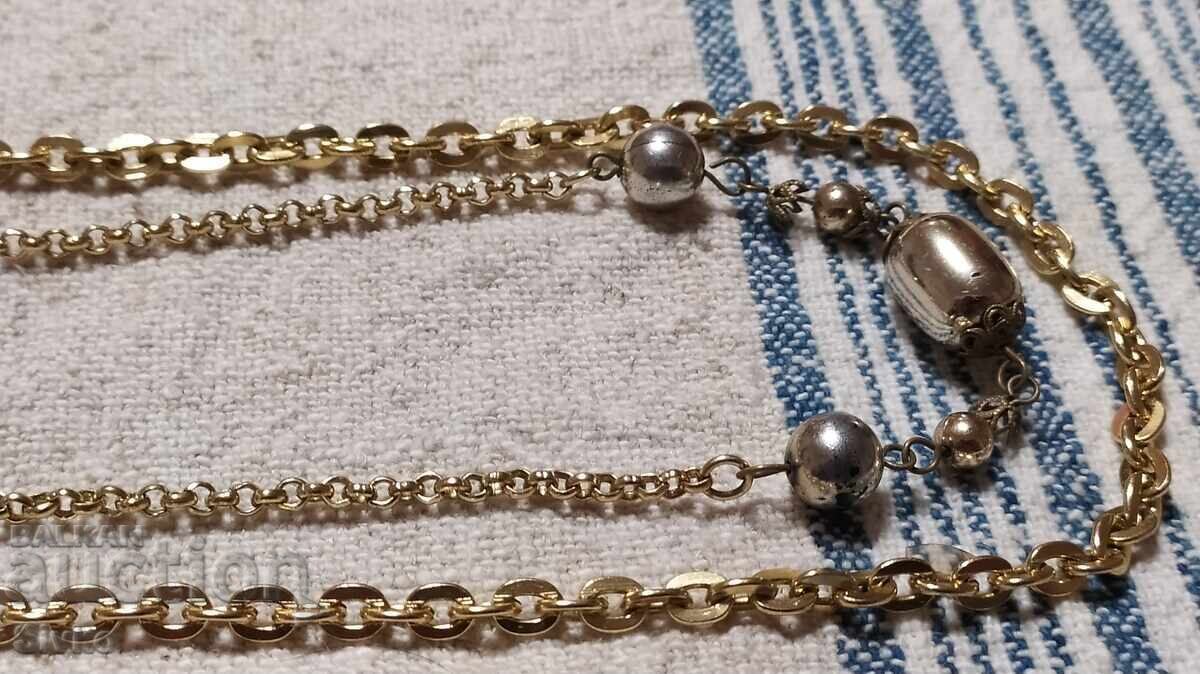 Artistic gold-colored metal necklace - 5