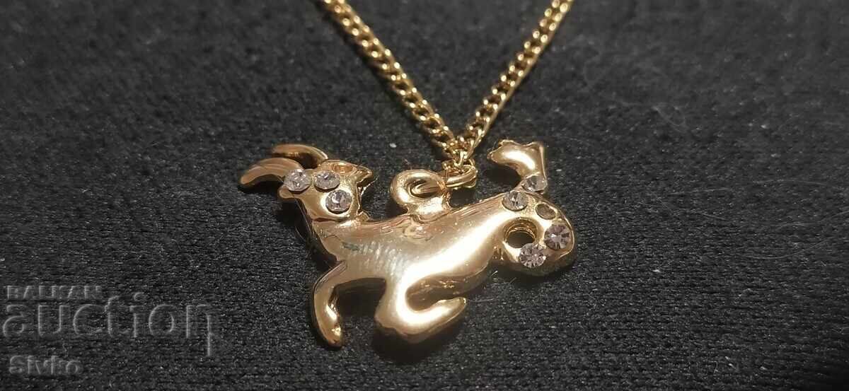 Capricorn Necklace, gold plated, stones with price 4.19 BGN | € 2.14