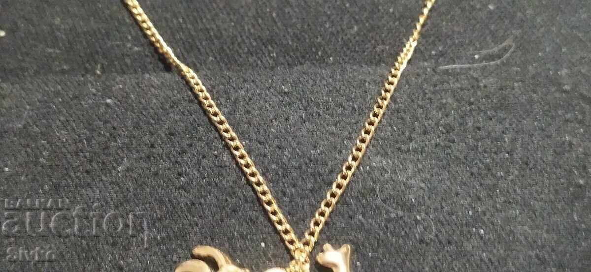 Auction  Capricorn Necklace, gold plated, stones