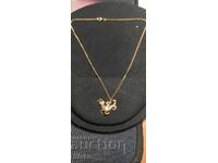 Capricorn Necklace, gold plated, stones