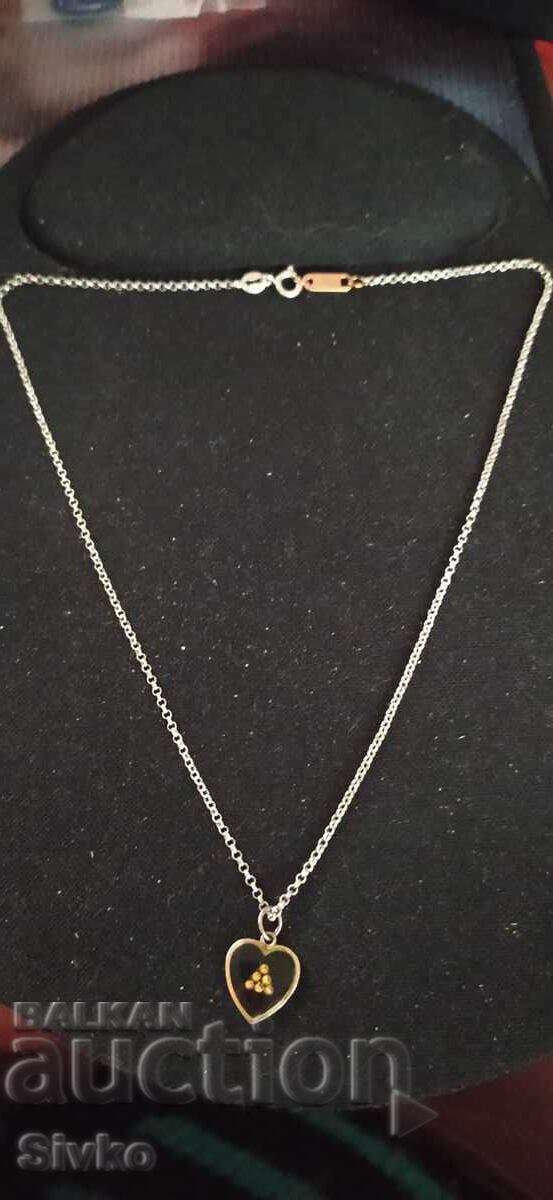 Κολιέ καρδιά επιχρυσωμένο