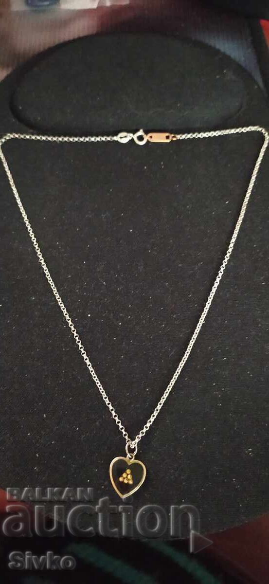 Colier inimă placat cu aur Colier inimă placat cu aur