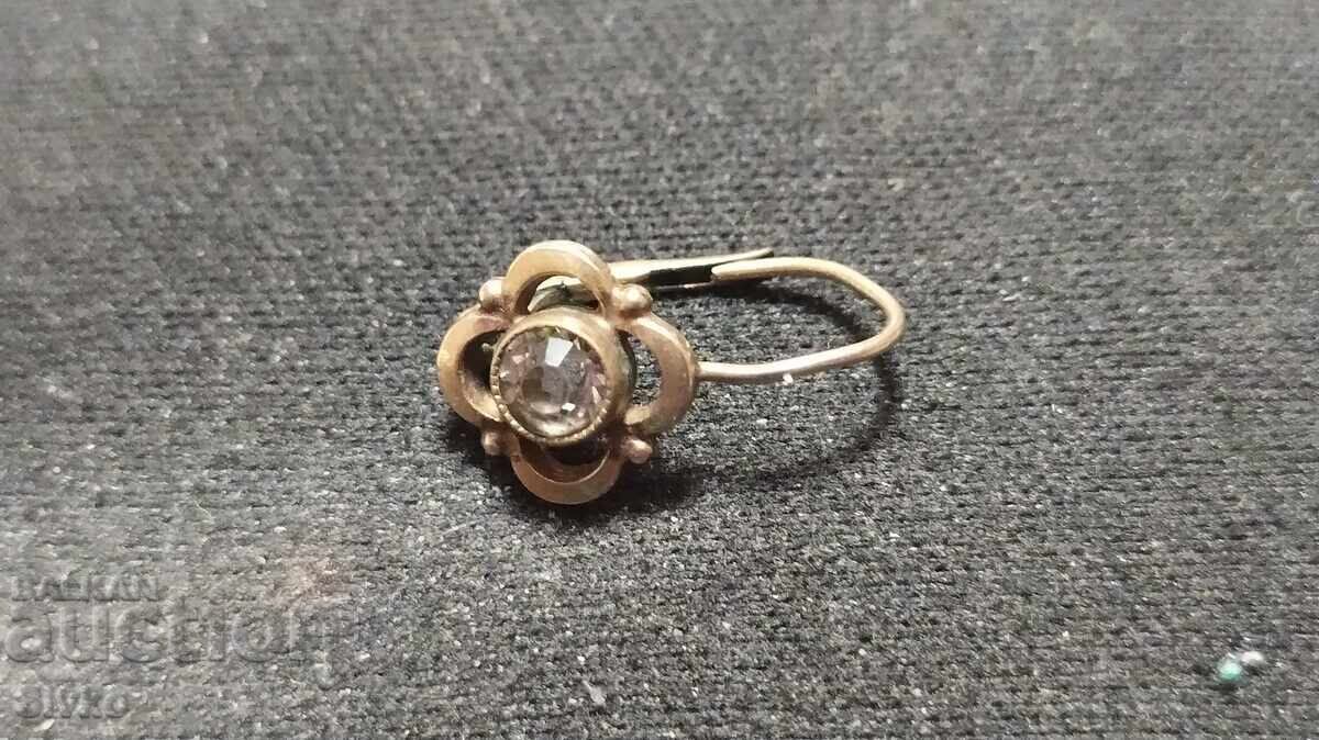 Earring Revival brass bronze stone