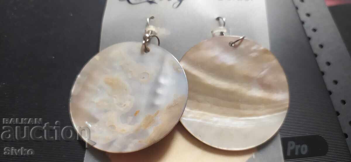 Auction  Mother-of-pearl earrings, painted