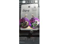 Σκουλαρίκια με ζωγραφισμένο μαργαριτάρι