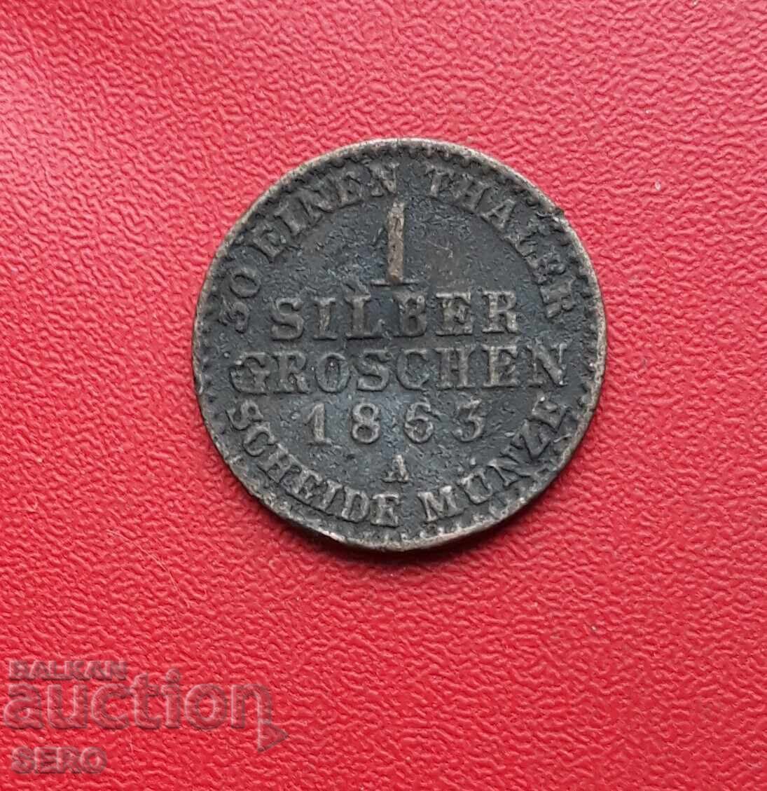 Germany-Prussia-1 silver groschen 1863 A-Berlin Germany-Prussia-1 silver groschen 1863 A-Berlin
