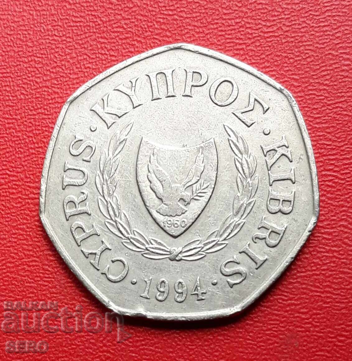 Cyprus-50 cents 1994-small mintage with price 1.50 BGN | € 0.77 Cyprus-50 cents 1994-small mintage with price 1.50 BGN | € 0.77