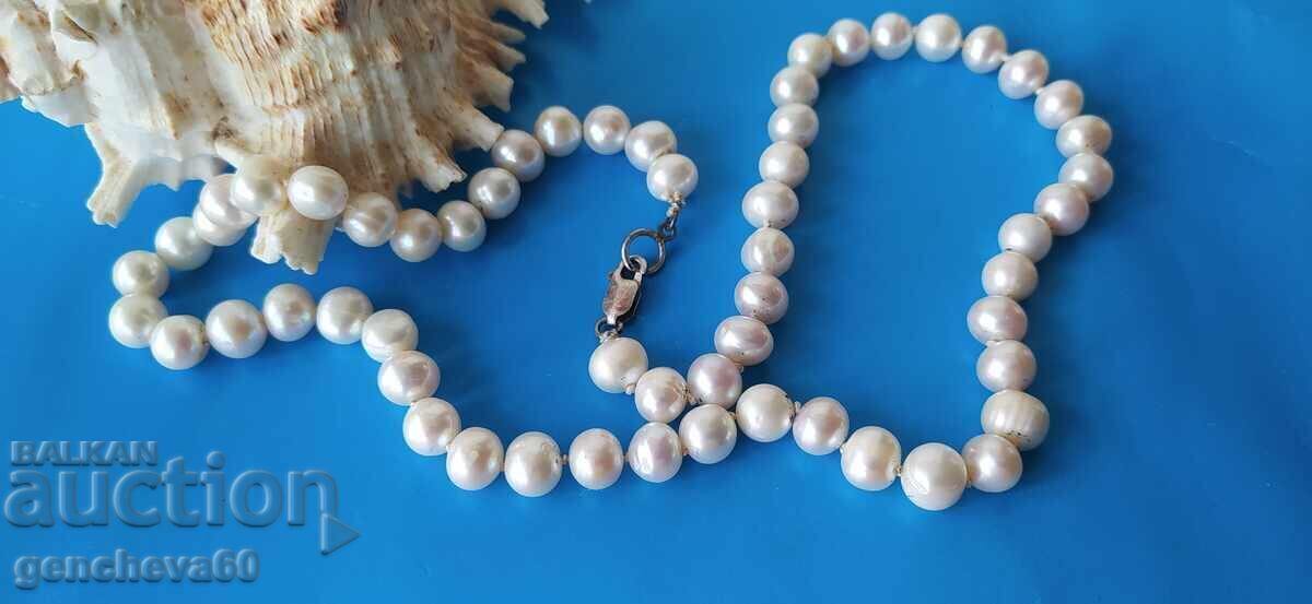 Wonderful antique necklace made of natural large white pearls with price 180.00 BGN | € 92.03