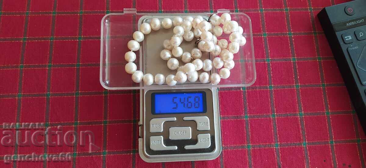 Wonderful antique necklace made of natural large white pearls - 7