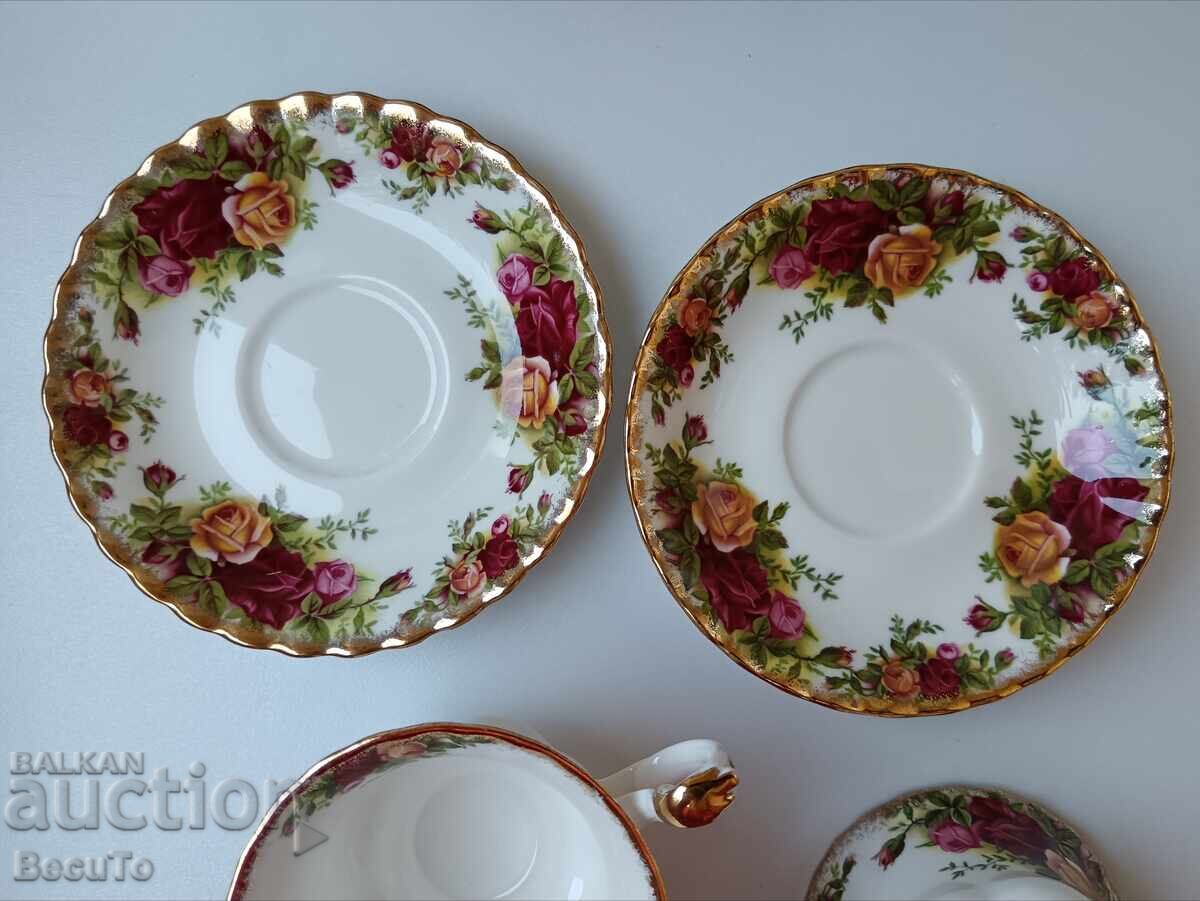 Royal Albert Fine Porcelain, Teacups/Coffee Cups + Dessert Plate - 5 Royal Albert Fine Porcelain, Teacups/Coffee Cups + Dessert Plate - 5