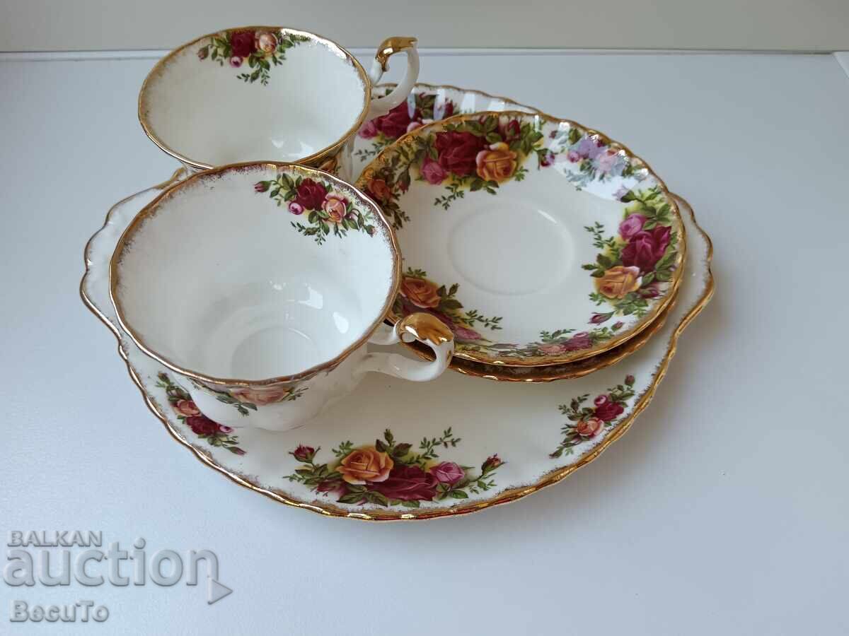 Royal Albert Fine Porcelain, Teacups/Coffee Cups + Dessert Plate - 7 Royal Albert Fine Porcelain, Teacups/Coffee Cups + Dessert Plate - 7