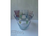 6 buc. pahare aperitiv + găleată de gheață, Franța, totul perfect