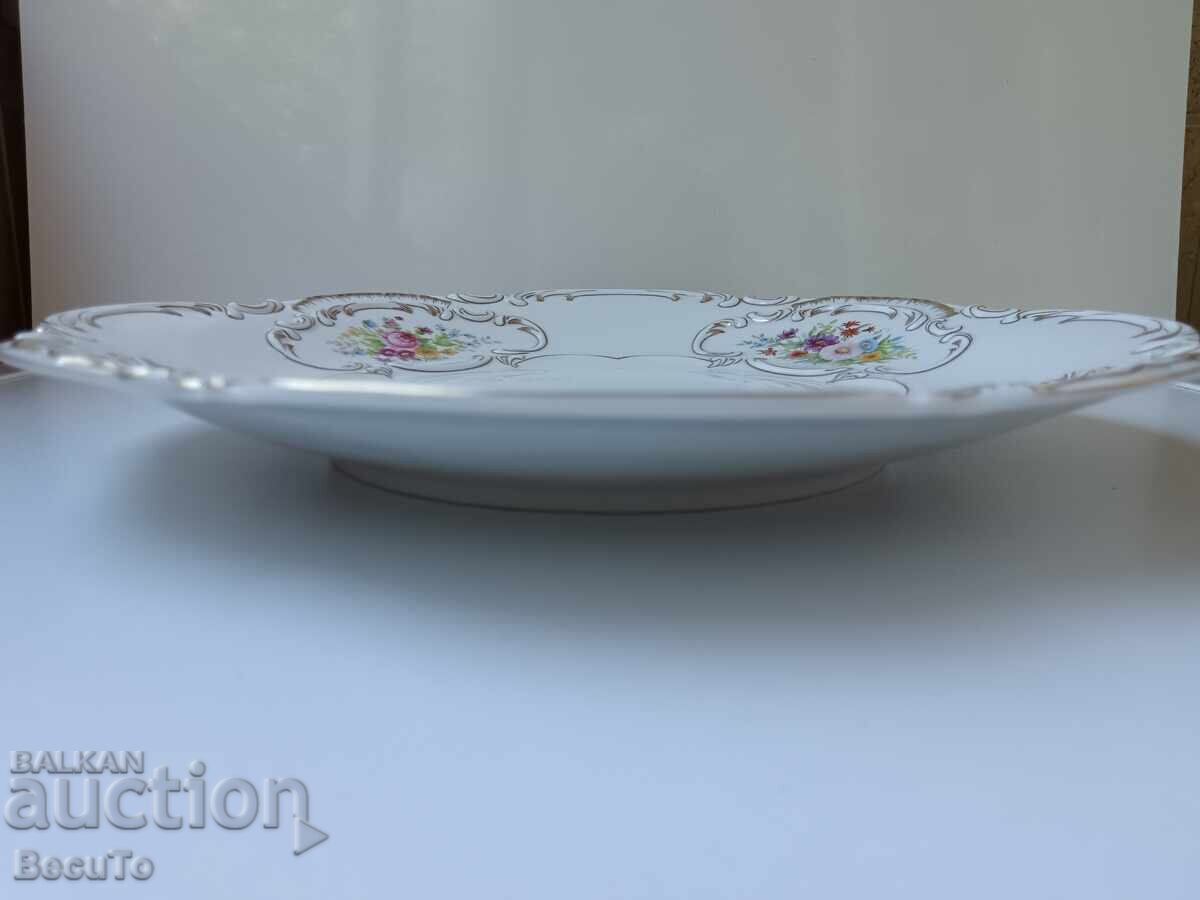 Πορσελάνινο πιάτο Hutschenreuther από 1970, λουλούδια και χρυσός - 6