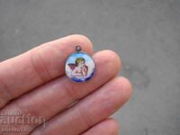 СТАРА СРЕБЪРЕНА ВИСУЛКА АНГЕЛЧЕ ЕМАЙЛ