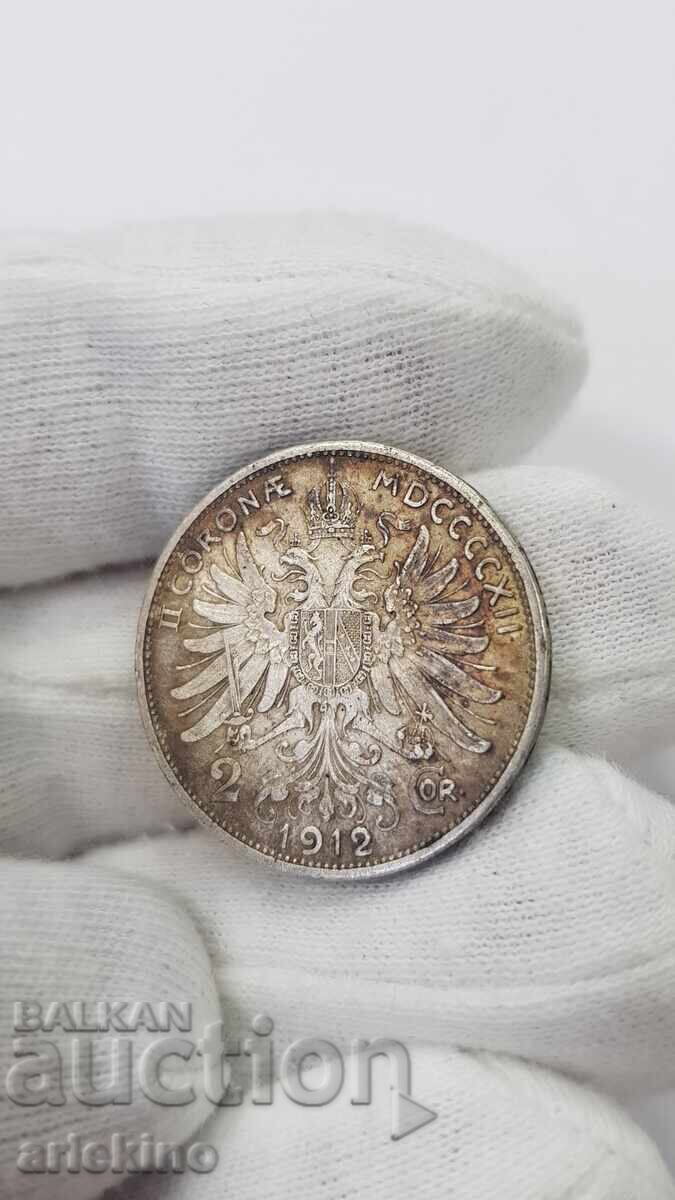 Licitație Monedă rară de argint 2 coroane 1912 Austria Franz Joseph Licitație Monedă rară de argint 2 coroane 1912 Austria Franz Joseph