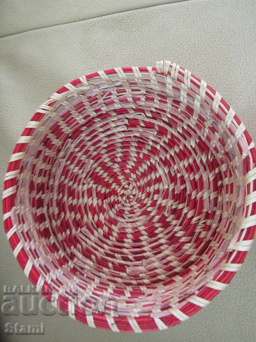 Hand-knitted decorative basket with raffia lid, Ethiopia with price 43.00 BGN | € 21.99