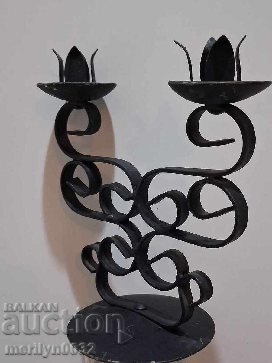 Socialist wrought iron candlestick - 6