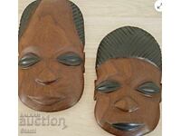 Set de două măști - bărbat și femeie din tec, Zambia