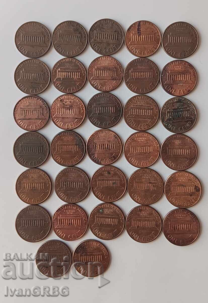 32 νομίσματα από ΗΠΑ 1 σεντ 1977-2008 Αμερικανικά νομίσματα Συλλογή - 5 32 νομίσματα από ΗΠΑ 1 σεντ 1977-2008 Αμερικανικά νομίσματα Συλλογή - 5