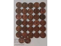 32 US 1 Cent Coins 1977-2008 American Coins Collection