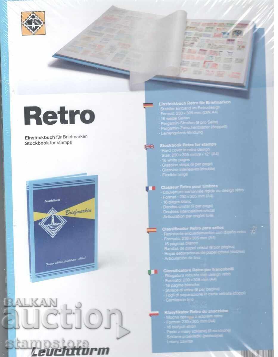 German binder 8 sheets or 16 pages white cardboard with retro covers /c