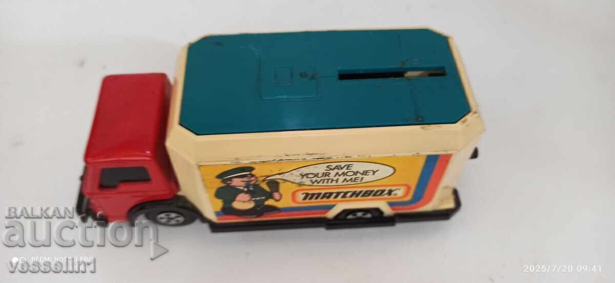 Livrarea Vechi camion de încasare Matchbox pușculiță cu cod din anii '70 mașinuță