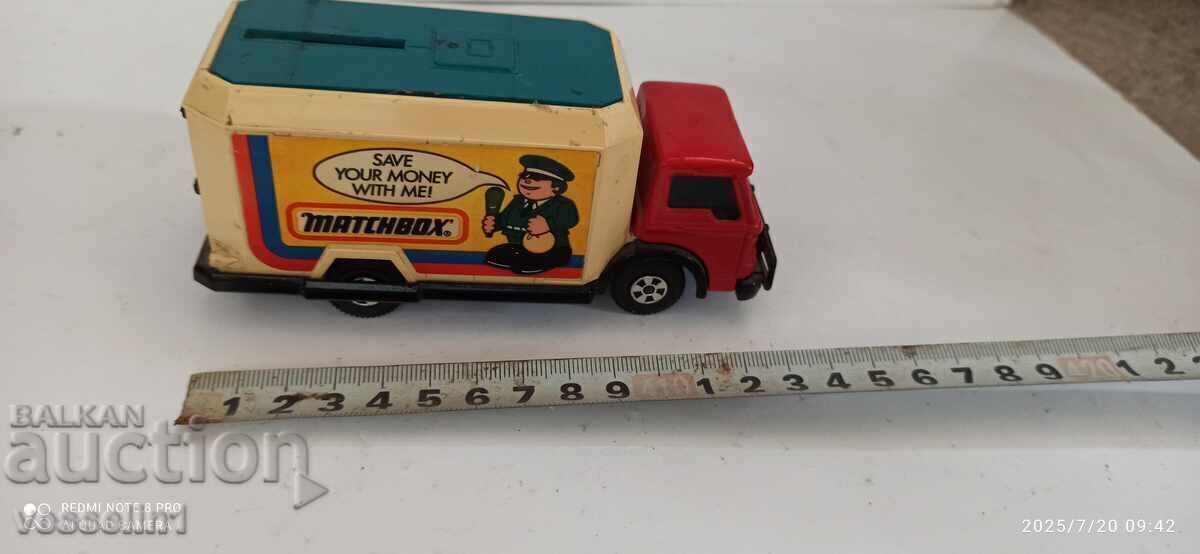 Vechi camion de încasare Matchbox pușculiță cu cod din anii '70 mașinuță