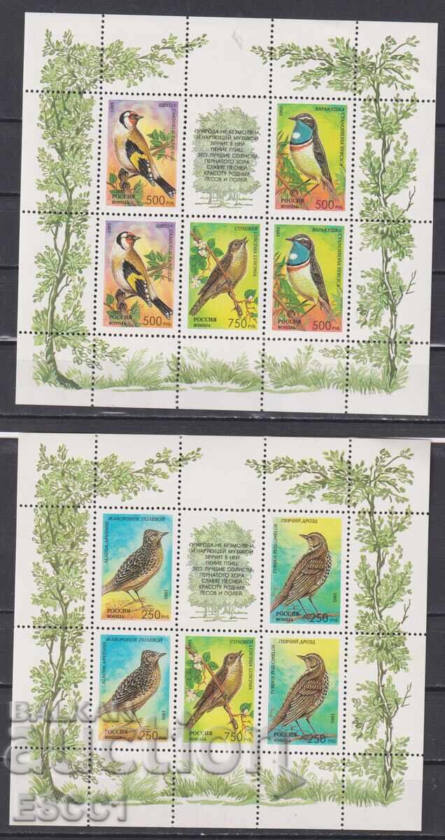 Ștampile curate în foi mici Fauna Songbirds 1995 din Rusia