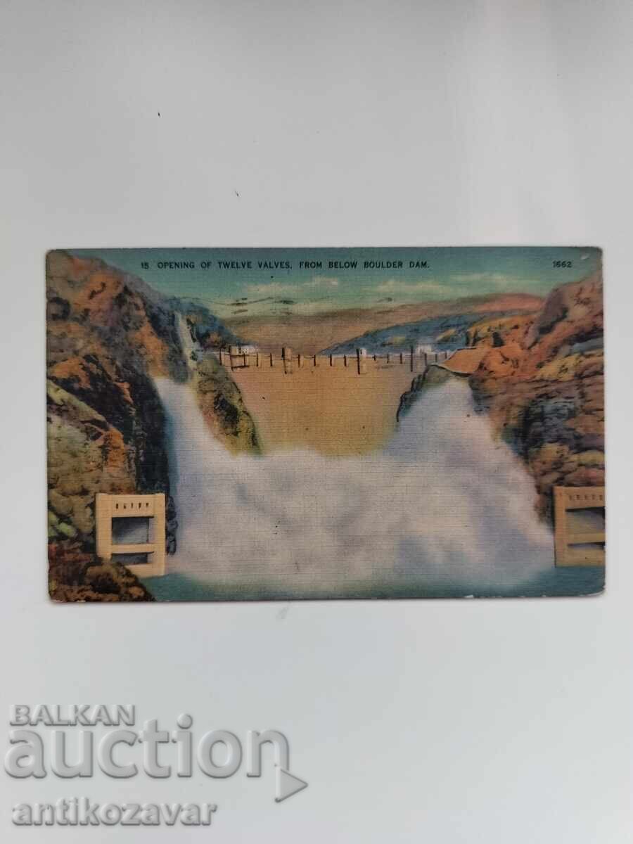 Стара пощенска картичка на язовир ,,Boulder", САЩ, 1938г.