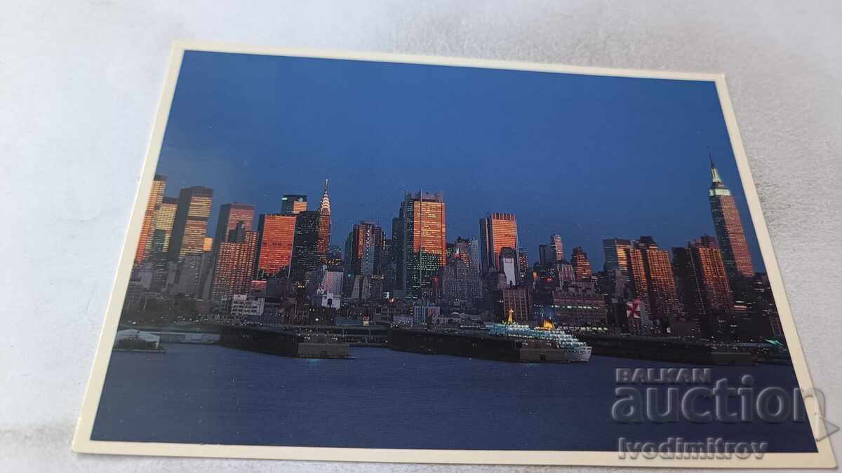 P K New York City at Night Midtown Manhattan 1986