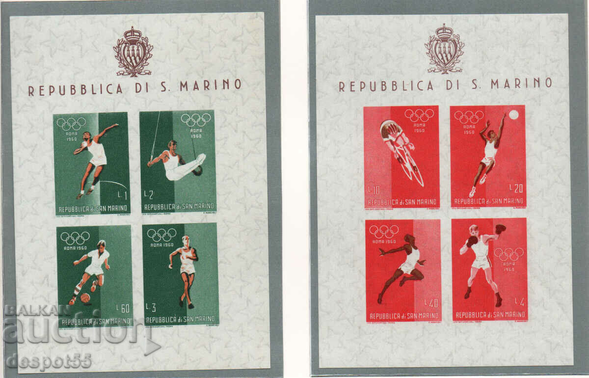 1960. San Marino. Jocurile Olimpice - Roma, Italia. Bloc.