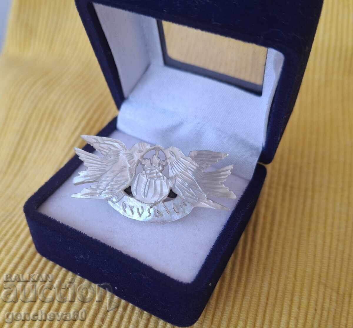 Аукцион РЯДКОСТ!!!Ретро седефена брошка в кутийка Аукцион РЯДКОСТ!!!Ретро седефена брошка в кутийка