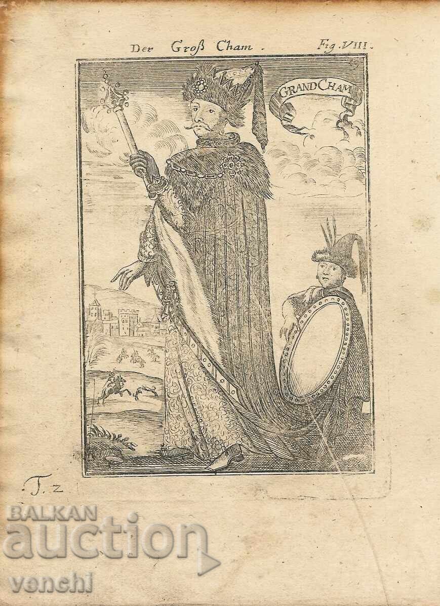 1719 - ГРАВЮРА МАЛЕТ - УПРАВИТЕЛ ТИБЕТ - оригинал