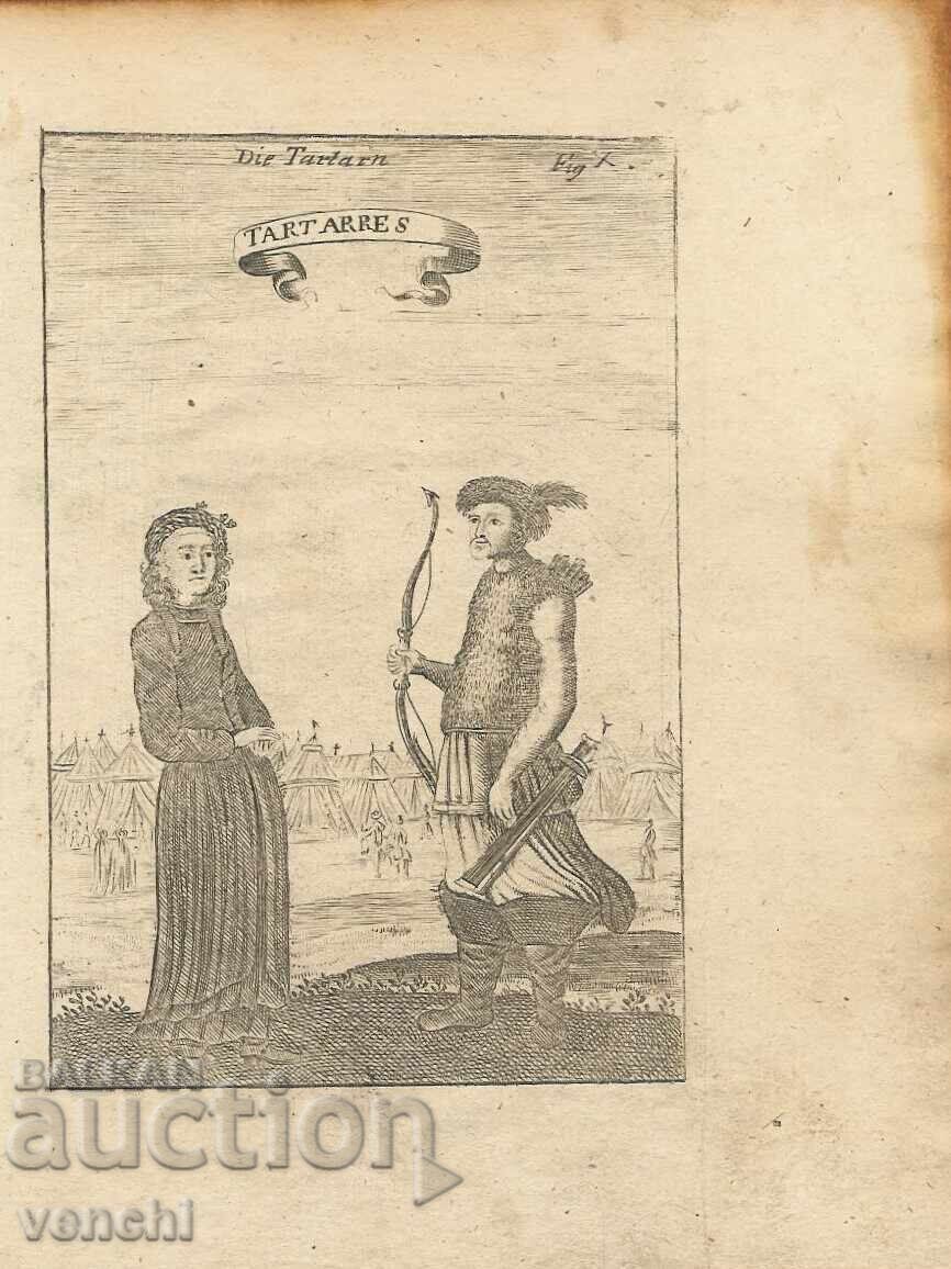 1719 - GRAVURĂ MALLET - TĂTARI - original