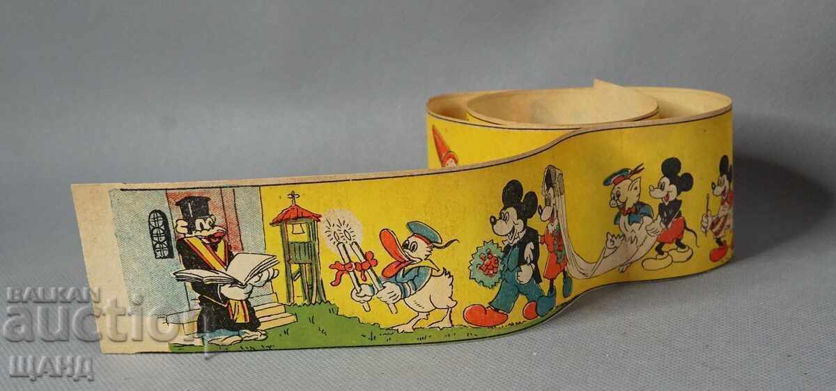 Bandă veche cu imagini Mickey Mouse, Donald Duck