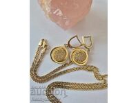 Gold women's chain and earrings, 135 BGN per gram