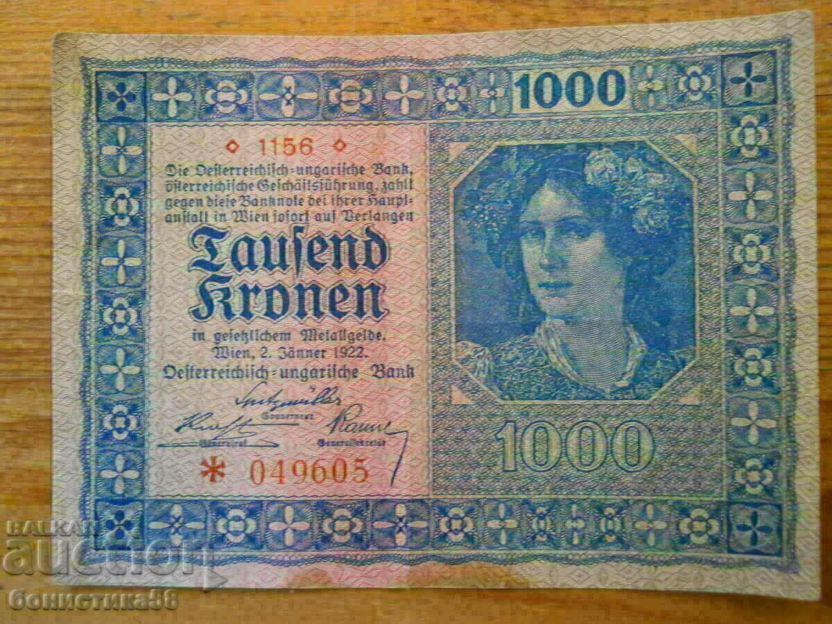 1000 κορώνες 1922 - Αυστρία (VF) 1000 κορώνες 1922 - Αυστρία (VF)
