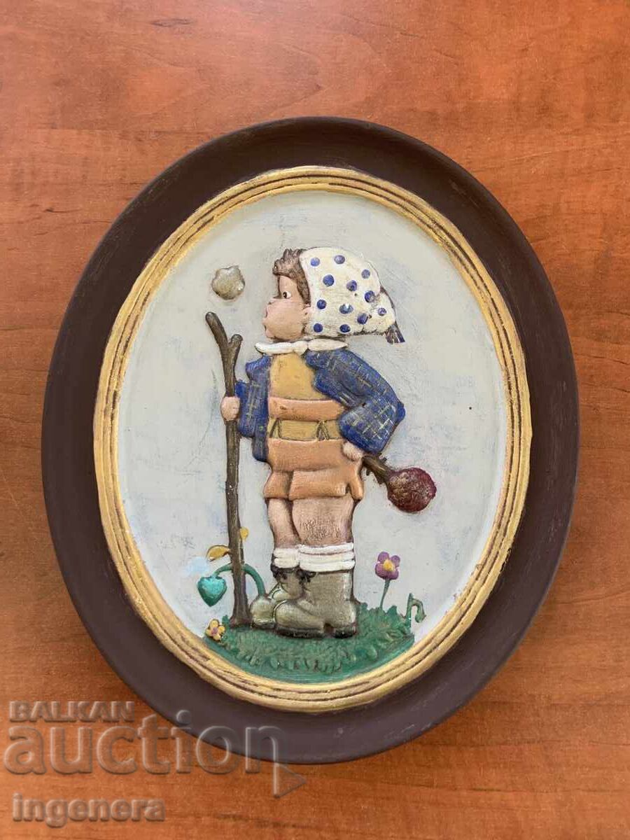 FIGURĂ PANOU CERAMICĂ ALBĂ DIN ANII '70 RELIEF