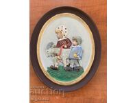 FIGURĂ PANOU CERAMICĂ ALBĂ DIN ANII '70 RELIEF