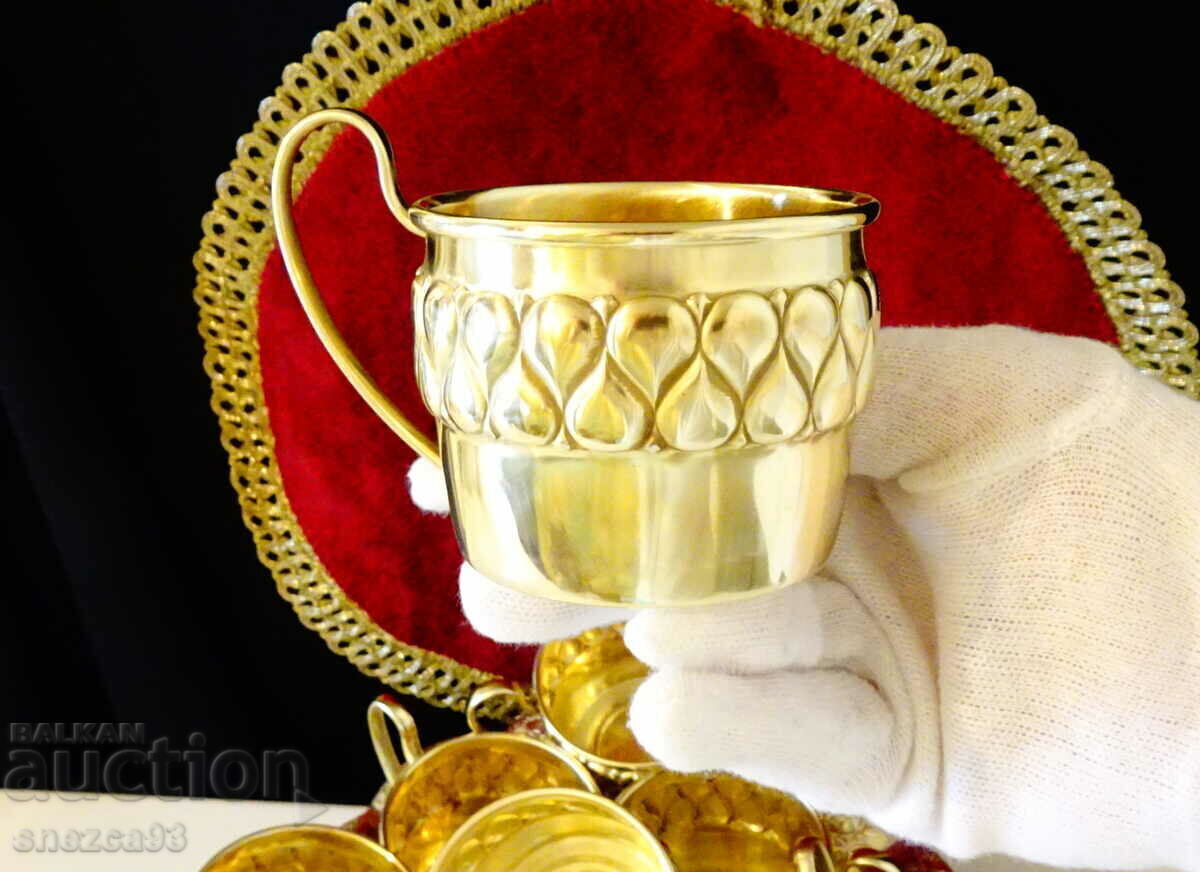 Επιχρυσωμένο φλιτζάνι με υπέροχο ανάγλυφο Wümak Germany 1899 - 5