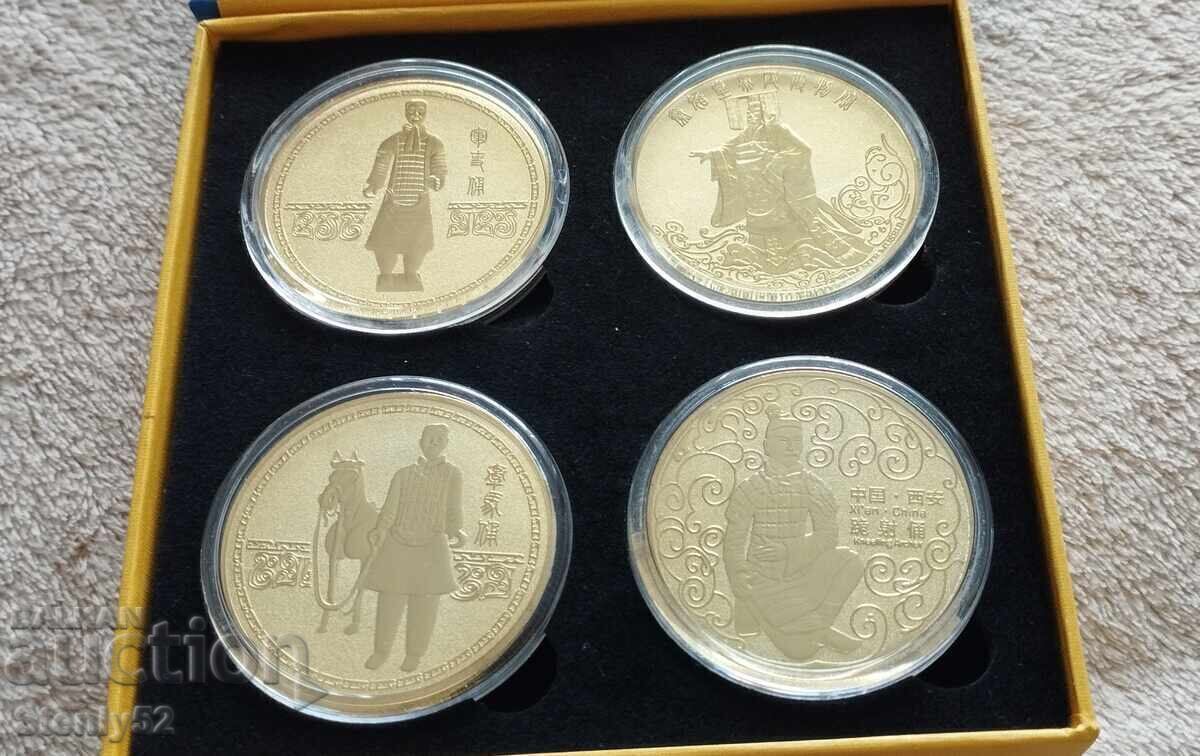 4 pcs. Chinese medals, souvenir coins