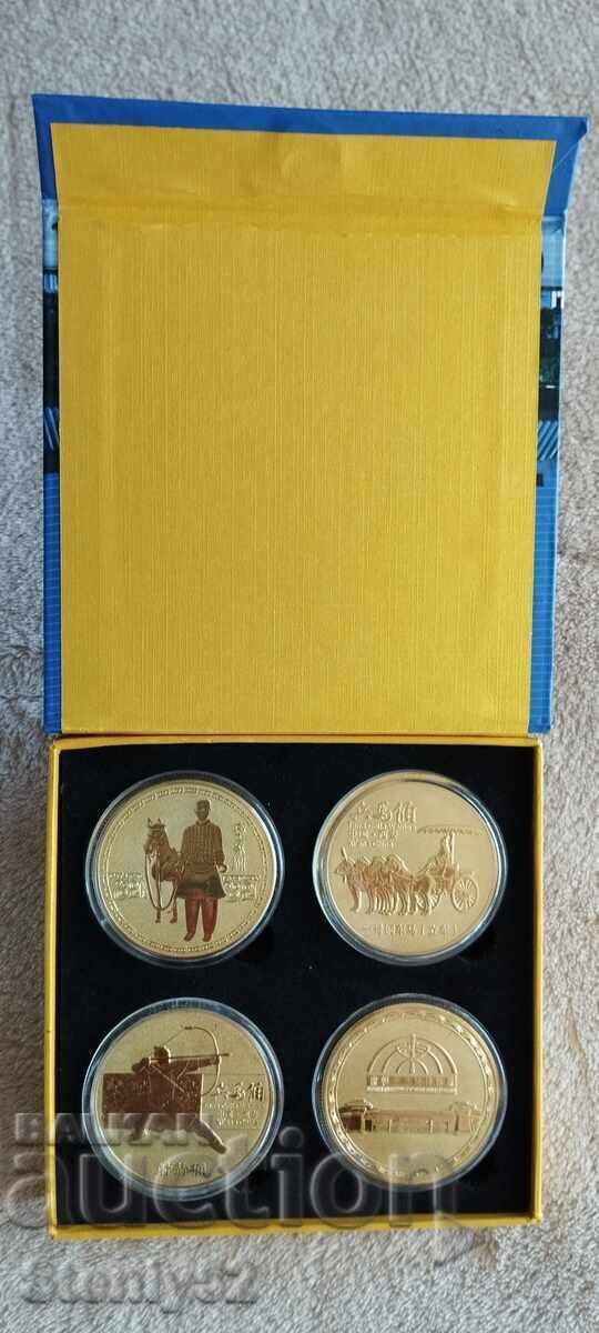 4 pcs. Chinese medals, souvenir coins