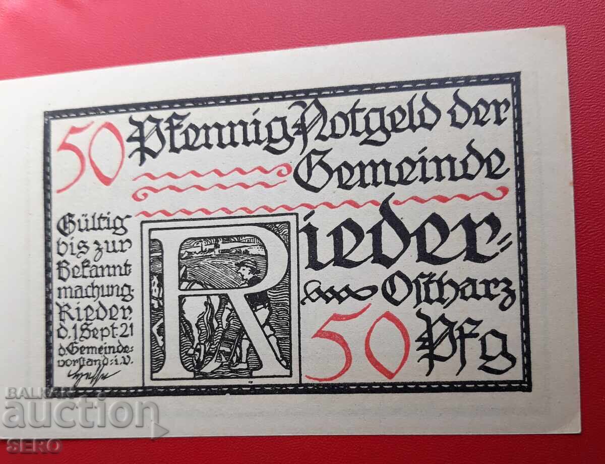 Χαρτονόμισμα-Γερμανία-Σαξονία-Rieder-50 pfennig 1921 με τιμή 2.00 BGN | € 1.02